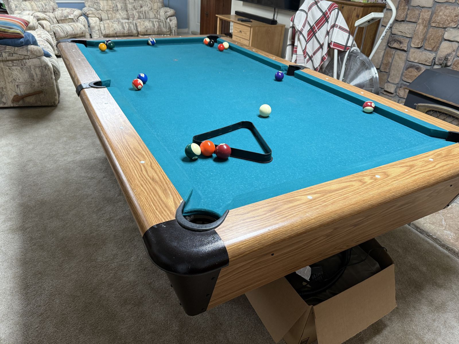 Solid Pool Table and all Accessories - Must Disassemble and Move