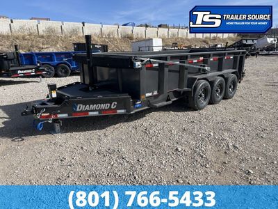 7x16 Diamond C LPT 307 Dump Trailer - 32" Sides - 24K GVWR - 14 Ply Tires, Long Arm Tarp