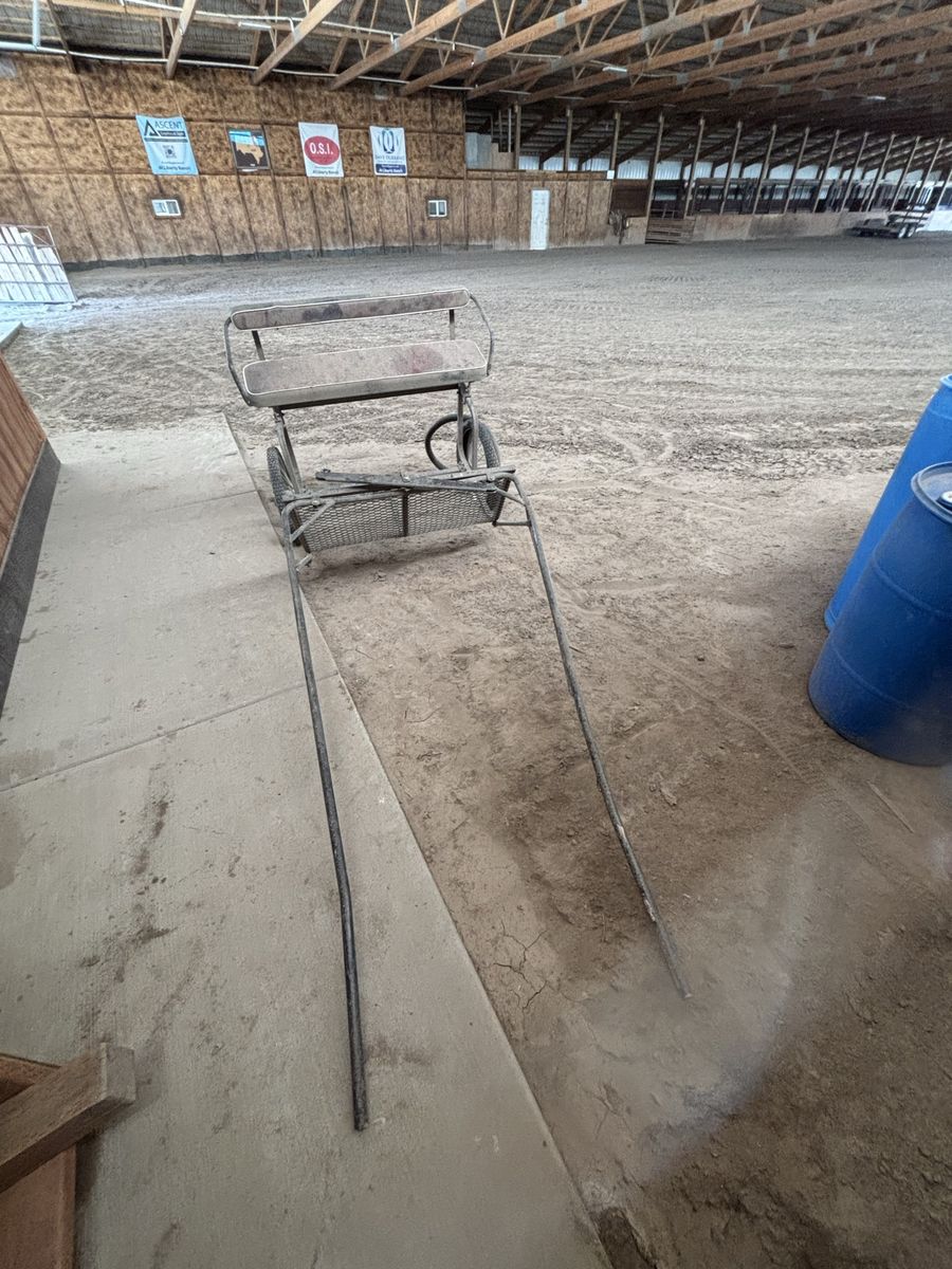 Two-Wheel Horse Driving Cart / Jog Cart with Padded Bench Seat