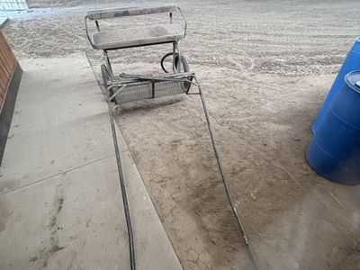 Two-Wheel Horse Driving Cart / Jog Cart with Padded Bench Seat