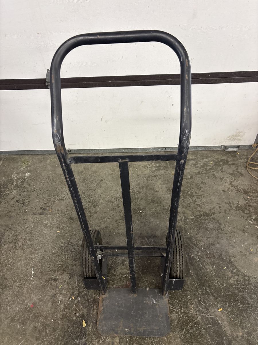 Heavy-Duty Black Hand Truck/Dolly - Sturdy Moving Cart with pneumatic tires