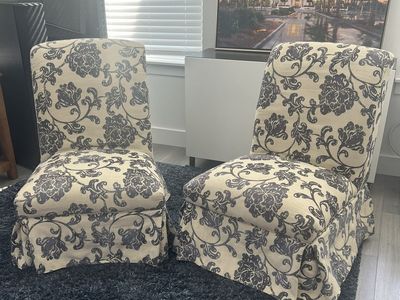 Pair of Floral Slipper Chairs