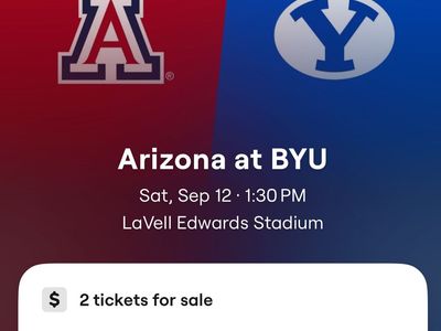 2 Tickets Arizona at BYU Football - Sat Sep 12