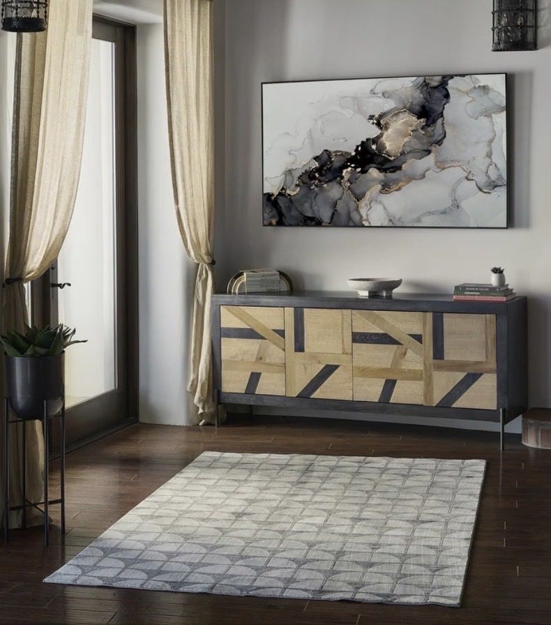 Momeni Edition Polyester Geometric Area Rug - 7'9" x 9'10" - Charcoal Rectangle