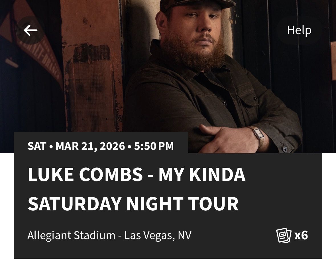 Luke Combs Lower Bowl Tickets Las Vegas