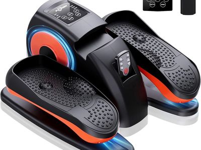 Under the desk or in front of a chair electric elliptical leg exercise machine with remote