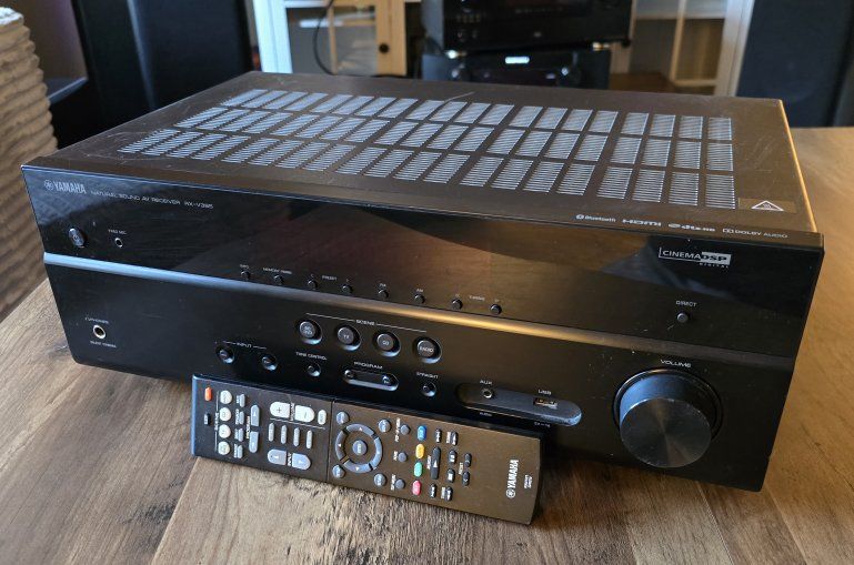 4k Yamaha RX-V385 5.1-Channel AV Receiver with Bluetooth, HDMI, DTS-HD, Dolby Audio, Remote
