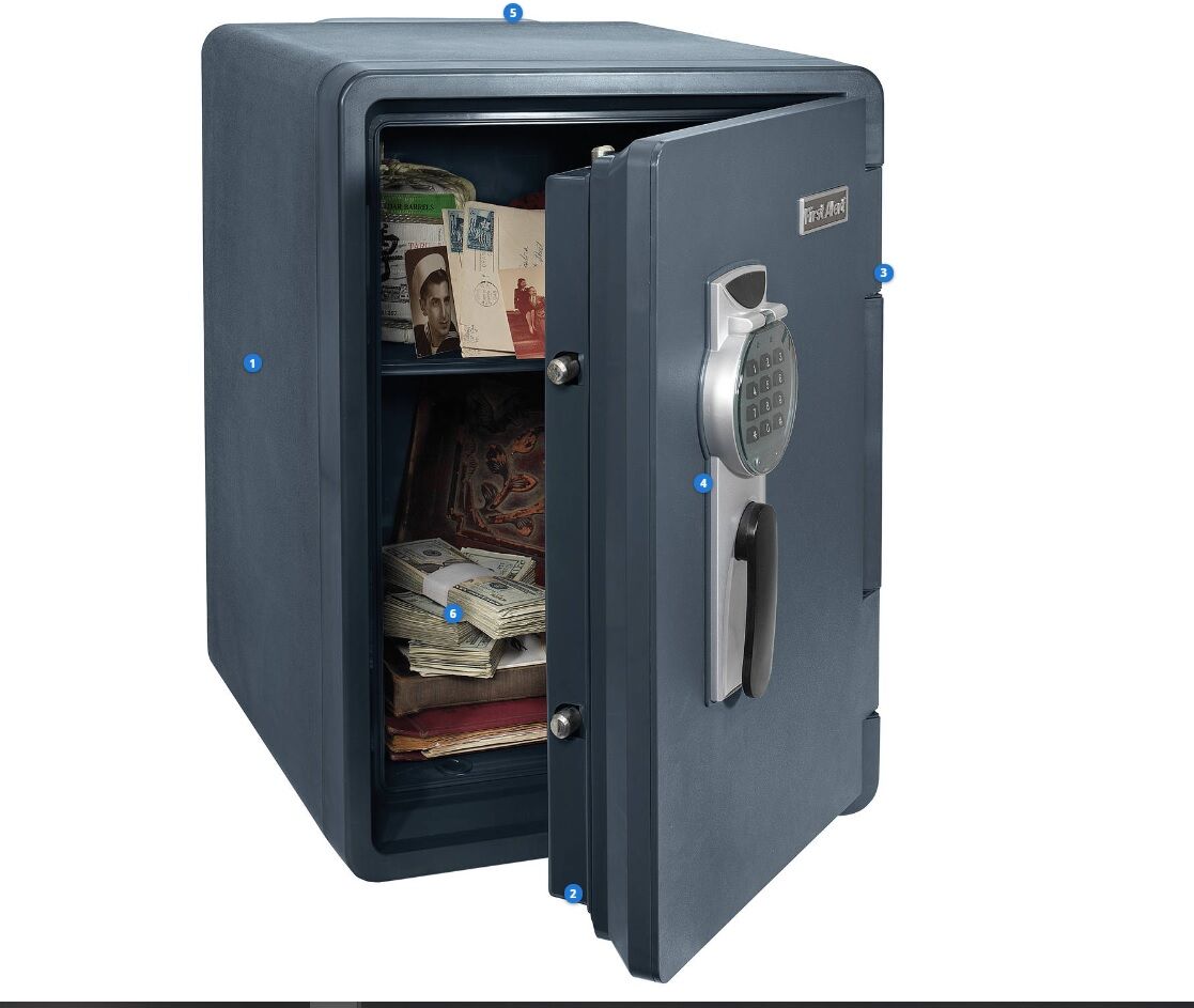 First Alert 2096DF 2.14 Cu. Ft. Digital Waterproof, Fire Resistant Safe 629681 #25236