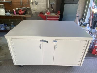 Large Mobile Workbench / Craft Table with Storage