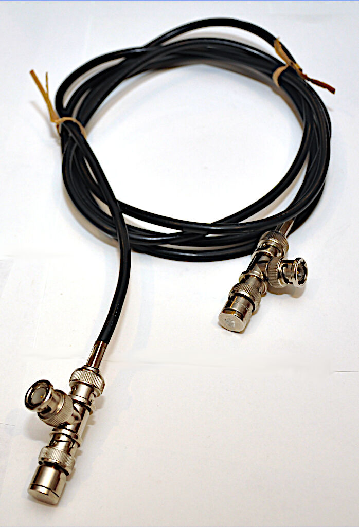 Two 10Base2 Ethernet coax cables, ready for use