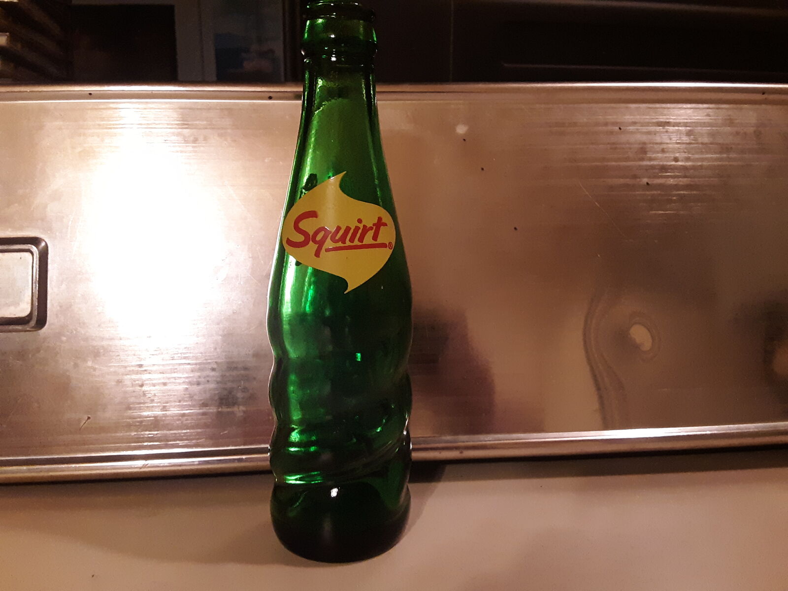 Vintage Squirt Pop Bottle 7oz Twisted Glass 1963