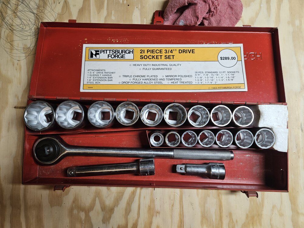 Pittsburgh Forge 21piece 3/4" drive socket set