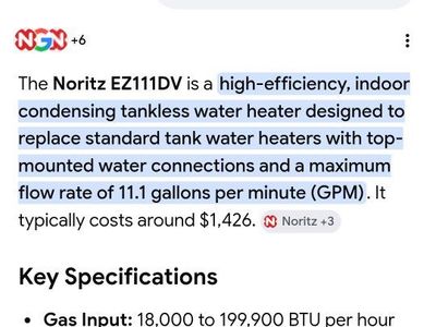 noritz tankless water heater