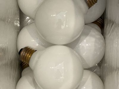 FREE 8 White Globe Vanity Lightbulbs