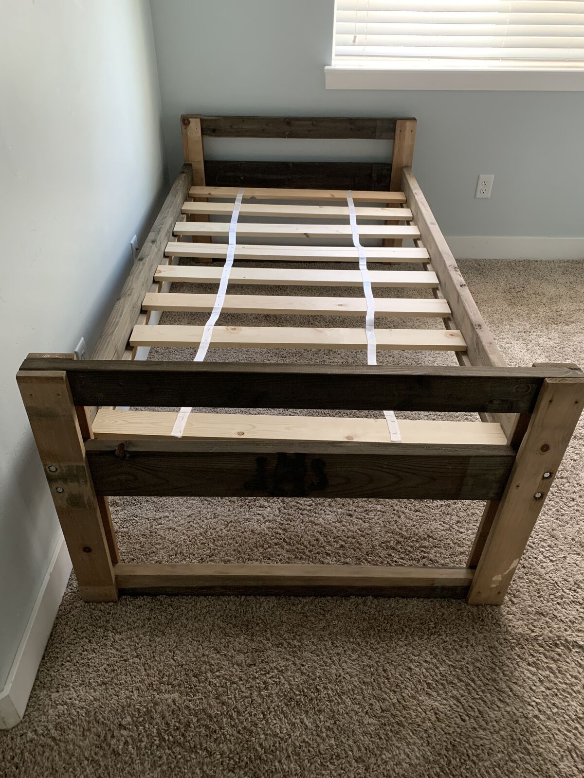 Industrial twin bed frame