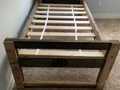 Industrial twin bed frame