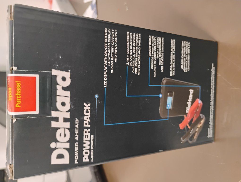 Diehard power pack and jumpstarter