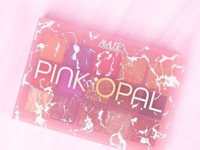 AMUSE Pink Opal Eyeshadow Palette 15-Color Shimmer Matte Eye Shadow Makeup