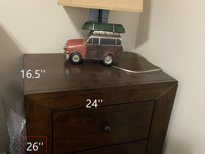 Brown Nightstand with a FREE Brass Tray Etched Vintage