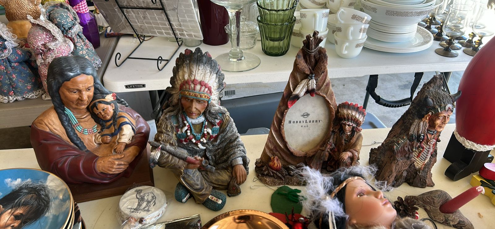 Native American Figurine Lot Sculptures Decor