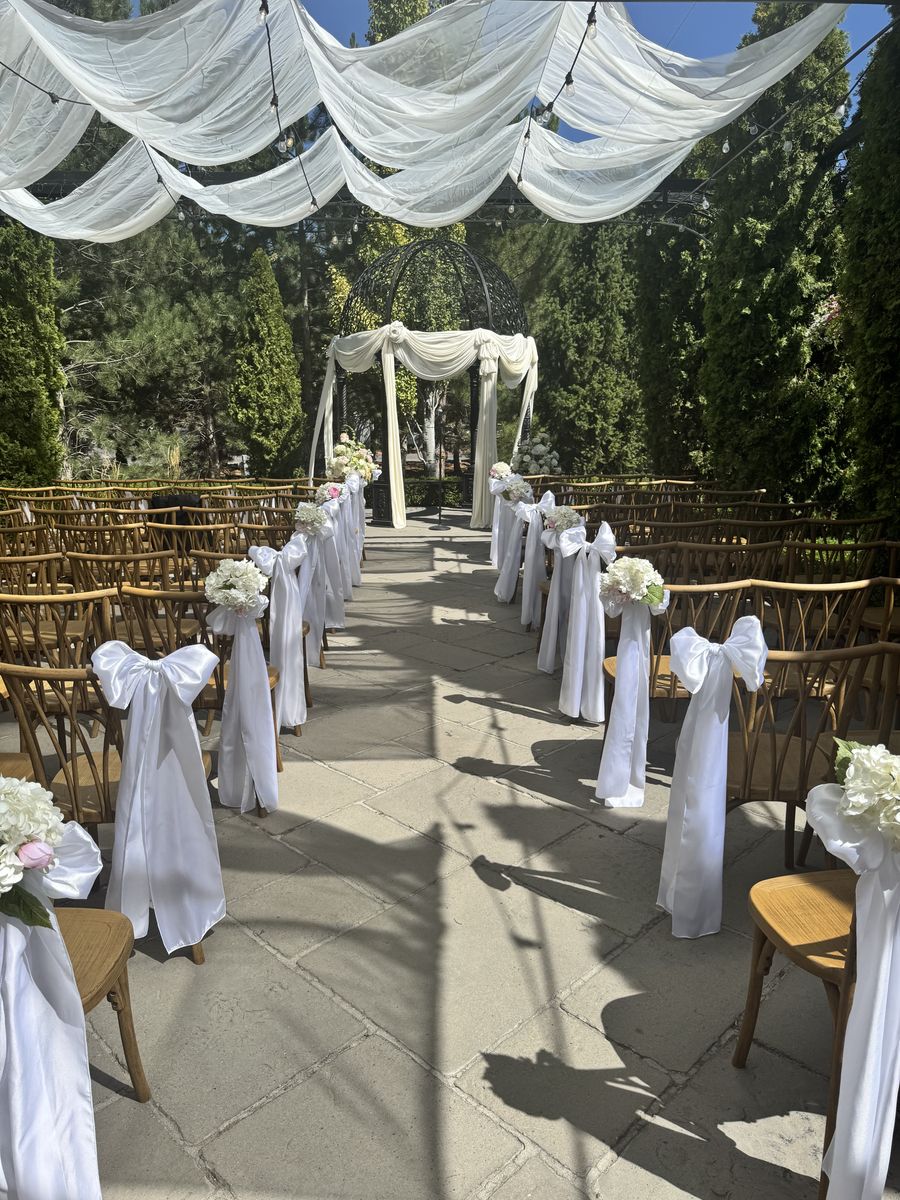 White Satin Wedding Chair Sashes