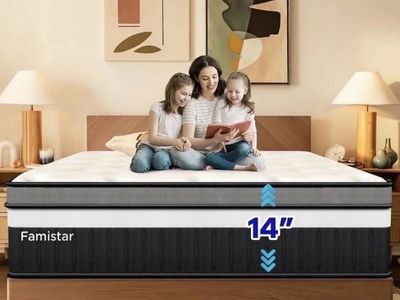 Memory Foam Mattress, 14" Innerspring Hybrid Mattress, Multiple Size-King