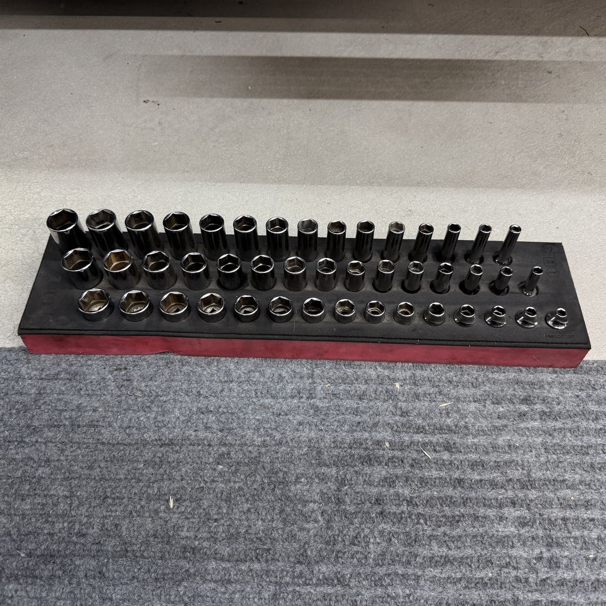 Snap-on 3/8" Metric Deep, Mid, Shallow Socket Sets in Foam