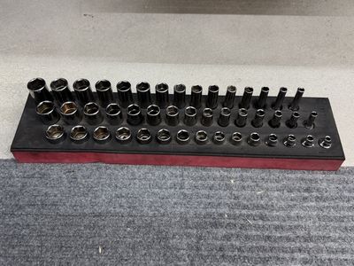 Snap-on 3/8" Metric Deep, Mid, Shallow Socket Sets in Foam