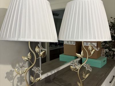 Crystal and gold lamps