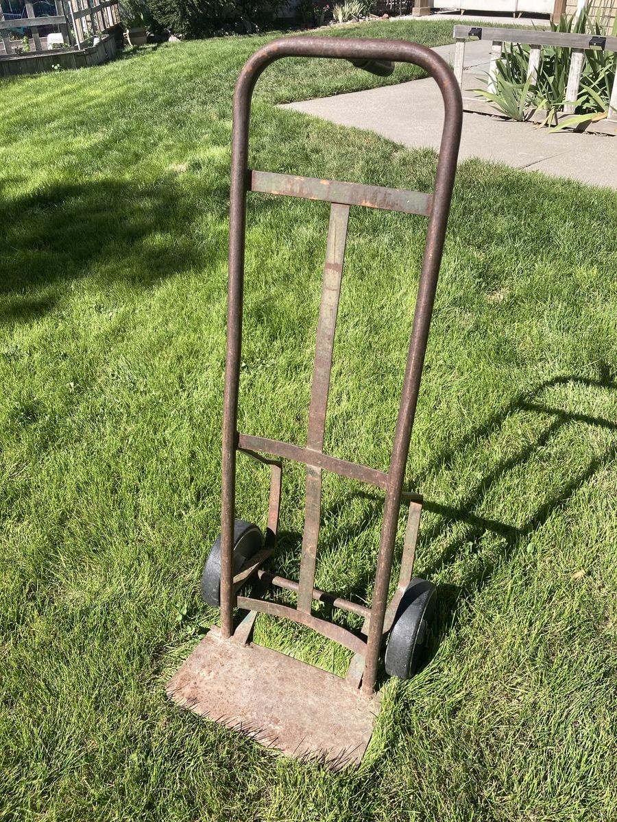 Vintage Heavy-Duty Hand Truck Dolly - Solid Steel Frame, Large Capacity, Moving Equipment