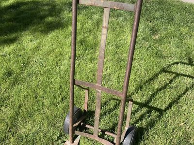Vintage Heavy-Duty Hand Truck Dolly - Solid Steel Frame, Large Capacity, Moving Equipment