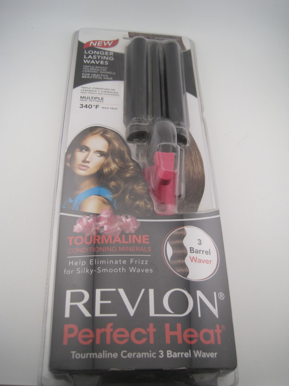 Revlon RVIR3005 Perfect Heat 3 Barrel Ceramic Hair Waver Pink Black Iron Curler