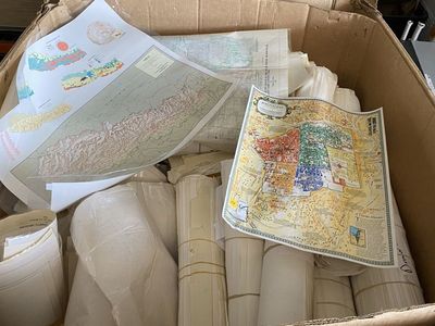 Pallet of old decommissioned maps