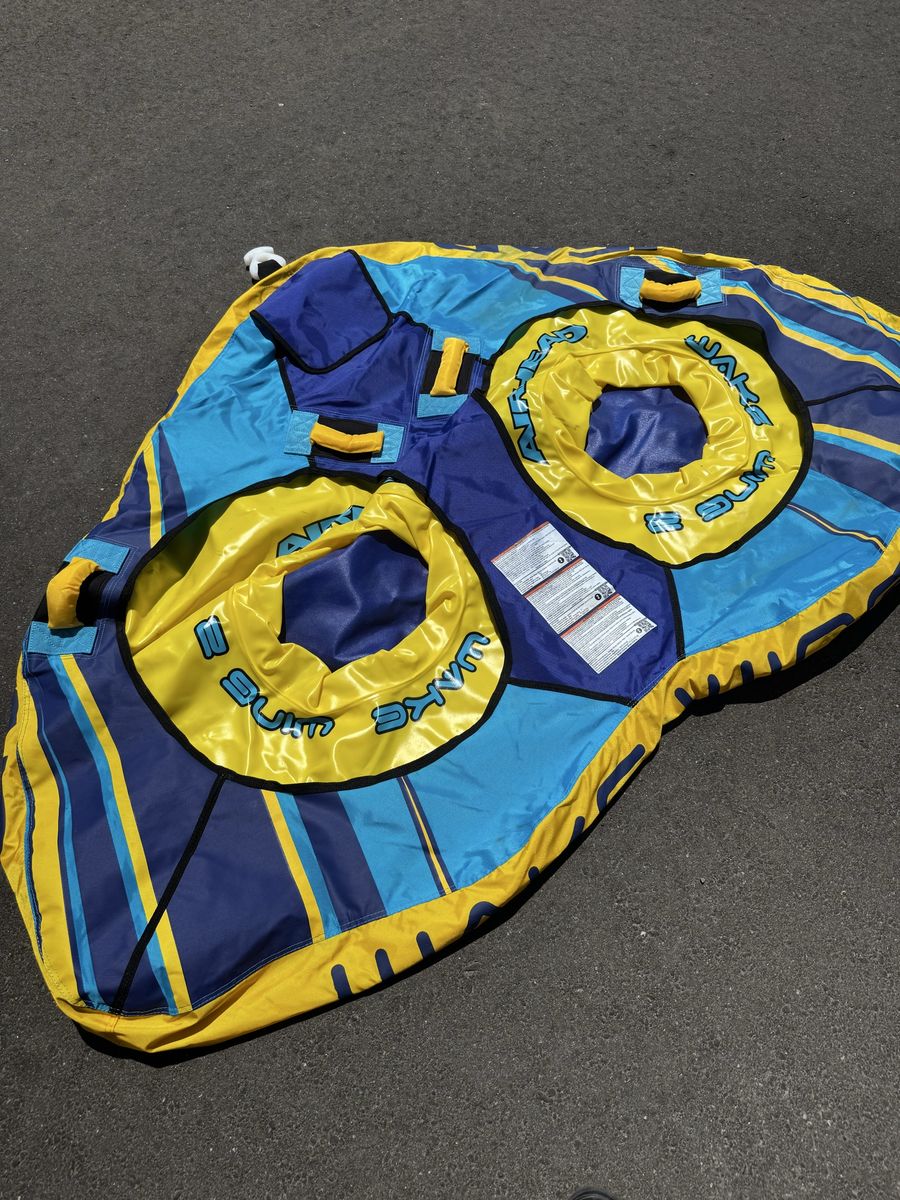 AIRHEAD WAKE 2 SUM Towable Tube, 2 Person, Yellow/Blue