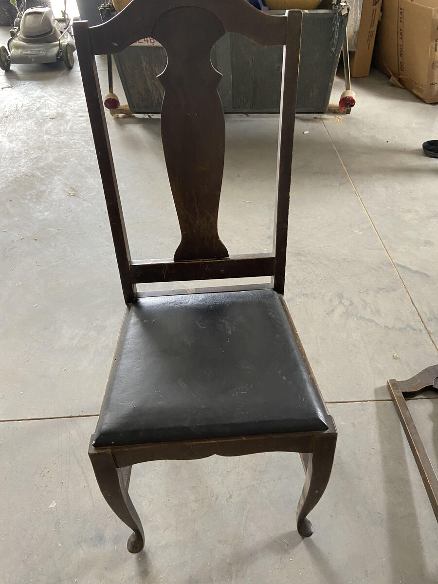 2 Vintage Wooden Chairs, 1940's-REDUCED OBO