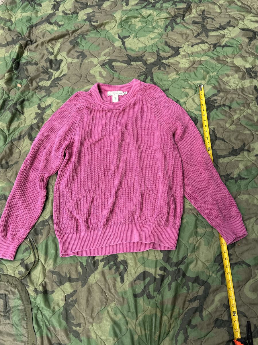 H&M L.O.G.G. Ribbed Knit Sweater - Pink/Magenta, Size M