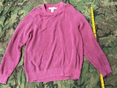 H&M L.O.G.G. Ribbed Knit Sweater - Pink/Magenta, Size M