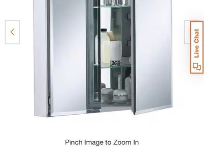 KOHLER CL Series 25" W x 26" H x 5" D Double Door Mirrored Aluminum Medicine Cabinet