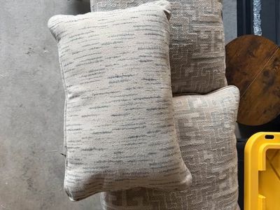 Set of 3 Neutral Decorative Throw Pillows