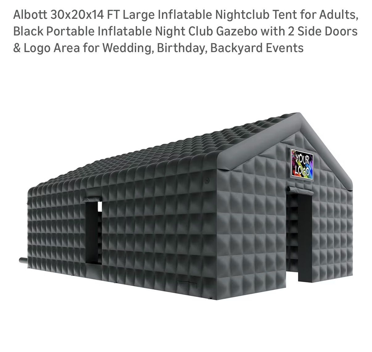 Large inflatable tent 30x20x14