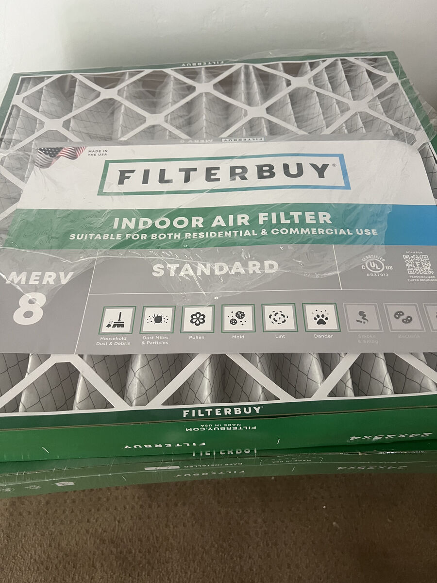 Filterbuy 24 x 25 x 4 Merv 8 Dust Defense ( 2 pack) air filters