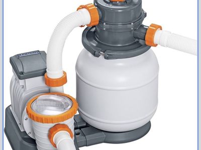 Bestway 58498E Flowclear 1500 Gallon Sand Filter Pool Pump for Above Ground 300 to 11,200 Gallon Swimming Pools with Adapter
