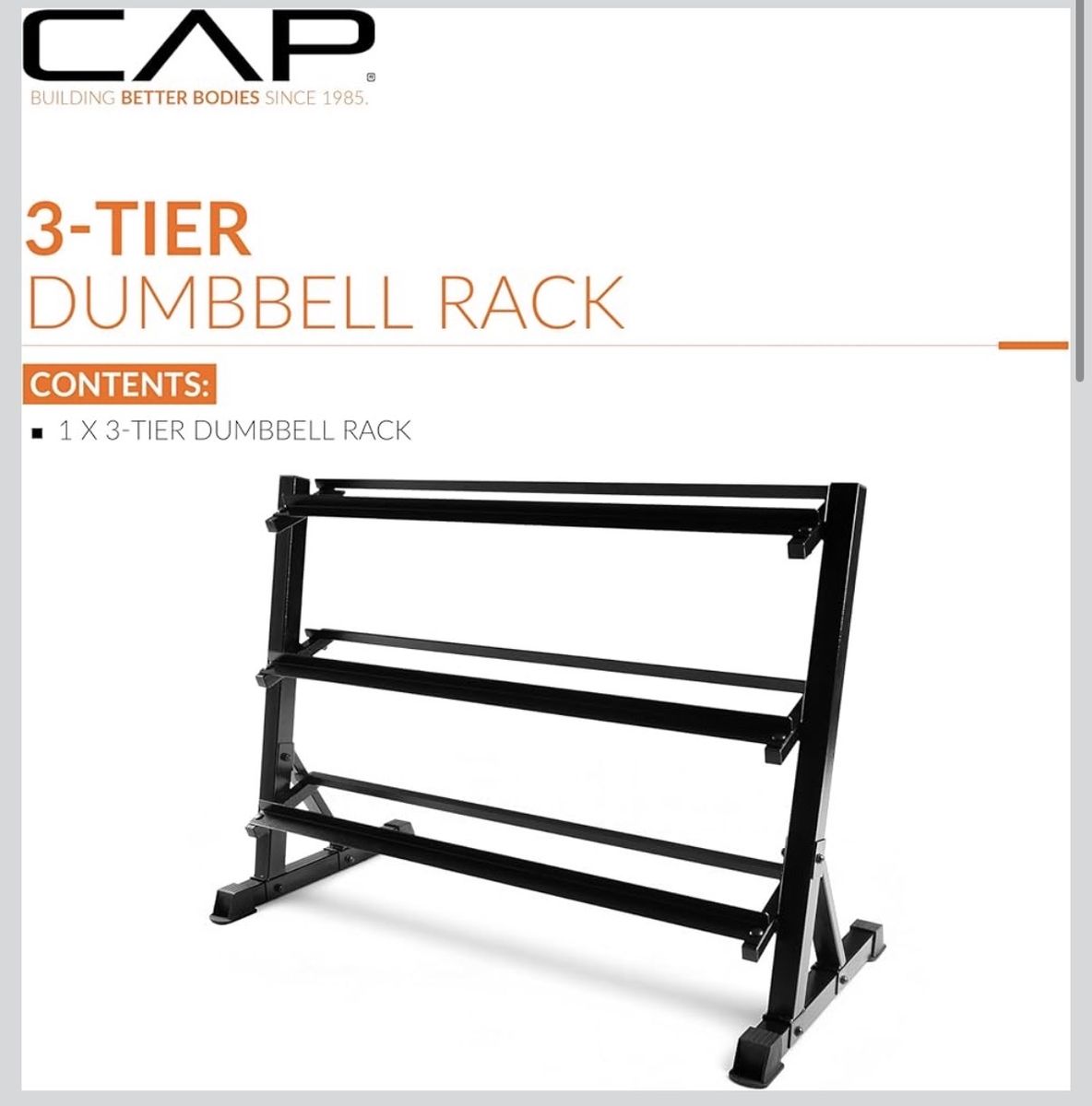 CAP Barbell 3-Tier Dumbbell Weight Rack Storage Heavy Duty Gym organizer