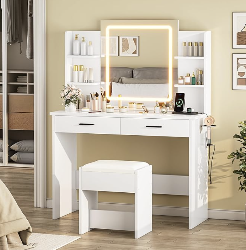 New in Box! Small Vanity Desk with Mirror and Lights