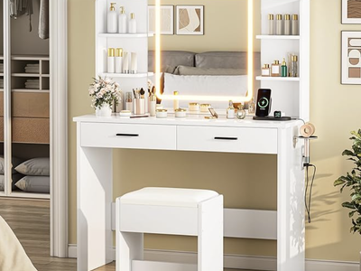 New in Box! Small Vanity Desk with Mirror and Lights
