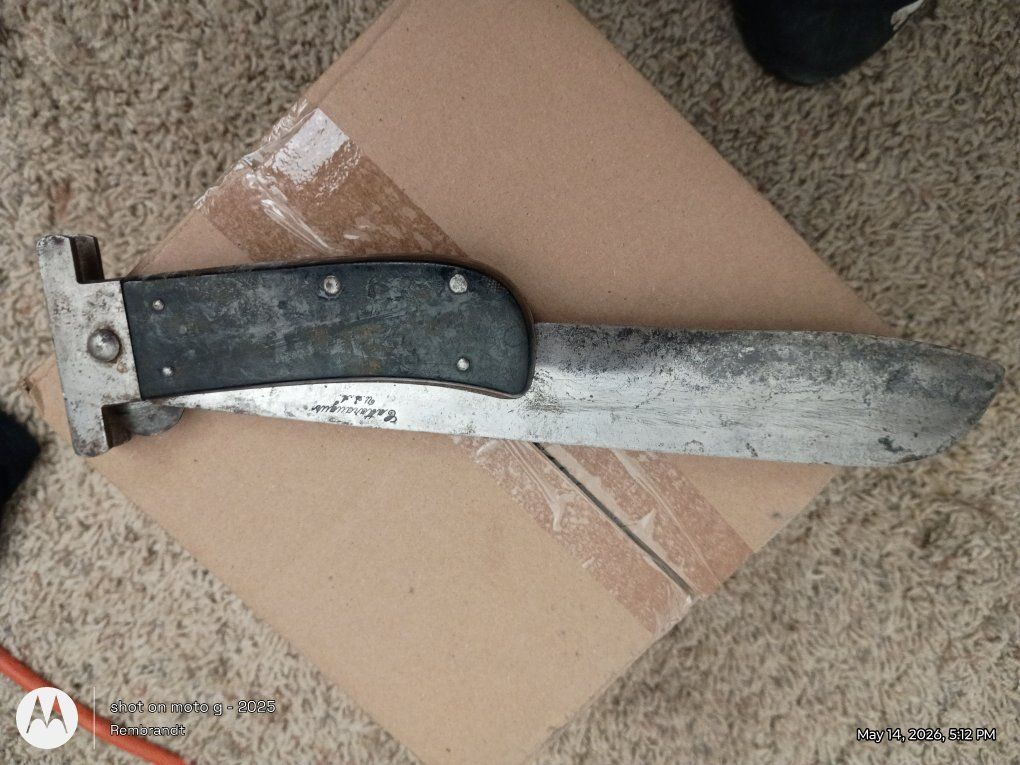 Vintage Cattaraugus 225Q Military Folding Machete Knife - Large Blade, Collectible