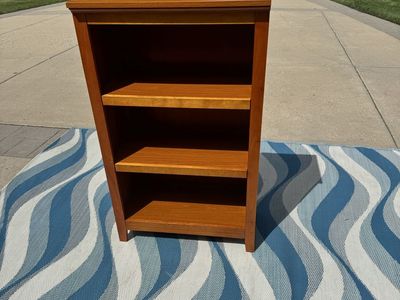 Wooden Bookcase 3-Shelf Medium Brown Storage Display