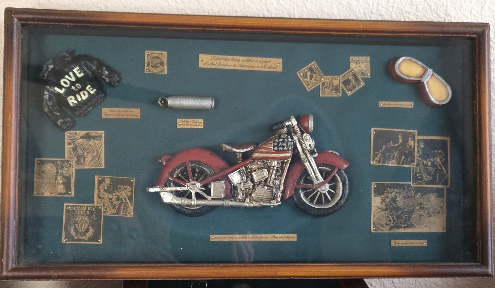 Motorcycle & Accessories Themed Shadow Box