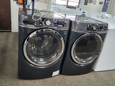 GE Front-Load Washer and Dryer Set - Dark Gray Metallic