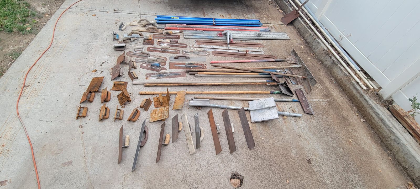 Large Assortment of Used Concrete and Masonry Hand Tools